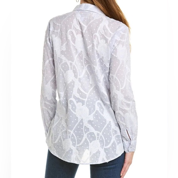 Johnny Was Flore Seersucker Button Down Shirt - Picture 2 of 7